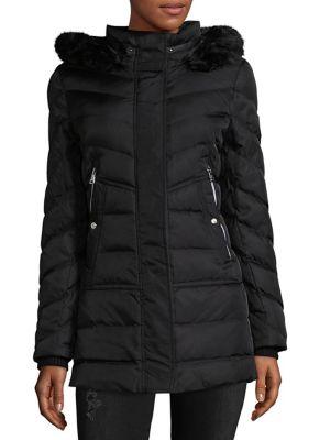 Vince Camuto Faux Fur-trimmed Hooded Puffer Coat