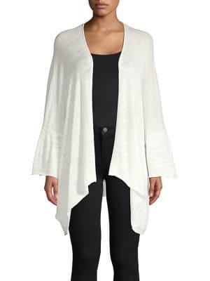 Solutions Open-front Cotton Blend Cardigan