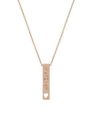Bcbgeneration Affirmation Crystal Love Bar Pendant Necklace
