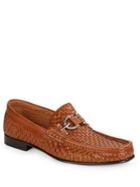 Donald J Pliner Dacio Leather Woven Loafers