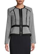 Calvin Klein Houndstooth-print Zippered Jacket
