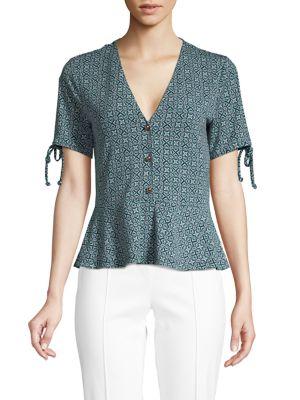 Michael Michael Kors Geometric-print Peplum Top