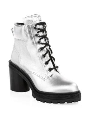 Marc Jacobs Crosby Metallic Leather Hiking Boots