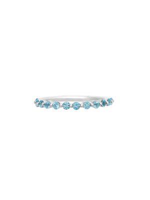 Lord & Taylor Blue Topaz And Sterling Silver Band Ring