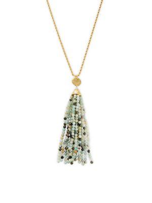 Kenneth Jay Lane Amazonite Tassel Necklace