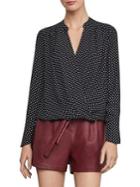 Bcbgmaxazria Floral Dots High-low Top