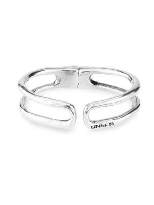 Uno De 50 Date Silvertone Hinged Cuff