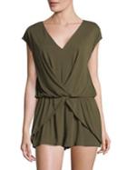 Design Lab Short Sleeve Wrap Romper