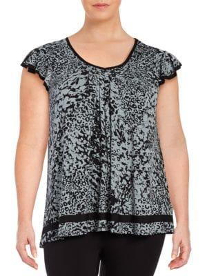 Ellen Tracy Plus Yours To Love Short Sleeve Top