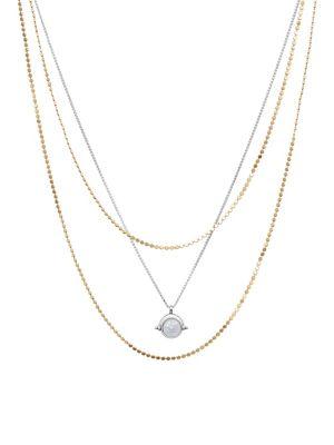 Lucky Brand Global Tribes Two-tone, Aqua Terra Jasper Beaded Delicate Layer Necklace