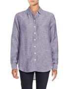 Lord & Taylor Cross Dyed Solid Linen Shirt