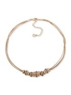 Ak Anne Klein Goldtone And Cubic Zirconia Rondelle Necklace