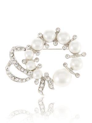 Design Lab Faux Pearl Wreath Brooch