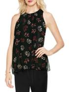 Vince Camuto Gilded Rose Ruched Neck Blouse