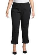 Lord And Taylor Separates Plus Ruffle-trimmed High-rise Pants