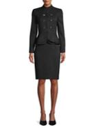 Tahari Arthur S. Levine Peplum Button Skirt Suit