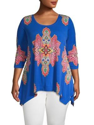 Context Plus Austin Paisley Handkerchief Top