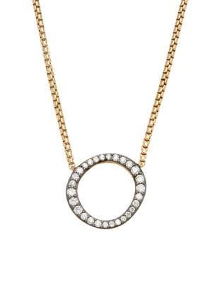 Nadri Goldtone Pave O-ring Necklace