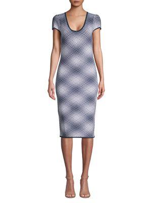 Michael Michael Kors Checked Short Sleeve Sheath Dress