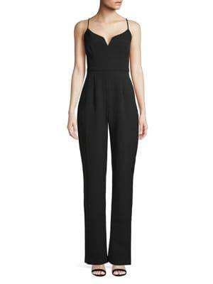 Black Halo Split Neck Jumpsuit