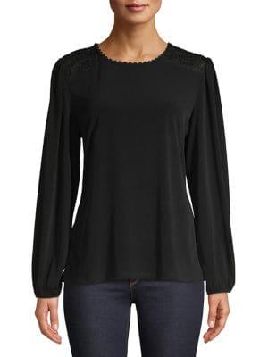 Karl Lagerfeld Paris Lace Shoulder Top