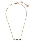 Vince Camuto Goldtone Glass And Crysyal Bar Pendant Necklace