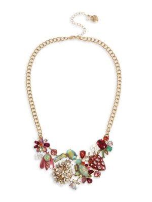 Betsey Johnson Mixed Floral Bib Necklace