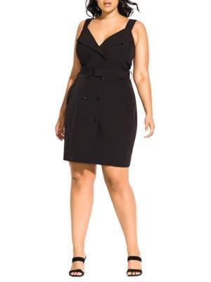 City Chic Plus Belted Doubled-breasted Dress