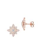 Sonatina 10k Rose Gold & Diamond Artisanal Stud Earrings