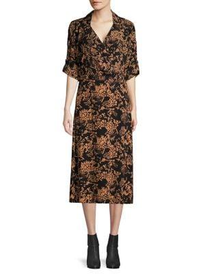 Vero Moda Printed Faux Wrap Midi Dress