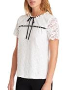 Karl Lagerfeld Paris Beaded Self-tie Lace Top