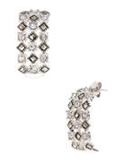 Lord & Taylor Sterling Silver And Marcasite Glitz Drop Earrings