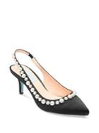 Betsey Johnson Isa Beaded Satin Slingback Pumps