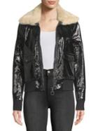 Highline Collective Vinly Faux-fur Collared Aviator Jacket