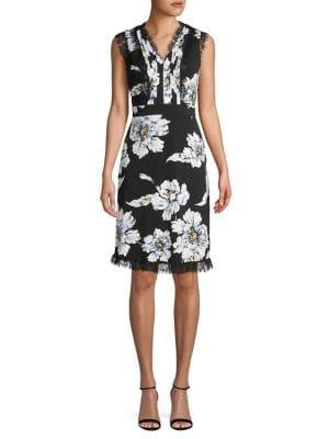 Karl Lagerfeld Paris Floral Lace Detail Sheath Dress