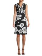 Karl Lagerfeld Paris Floral Lace Detail Sheath Dress