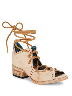 Freebird By Steven Peace Leather Ghille Sandals
