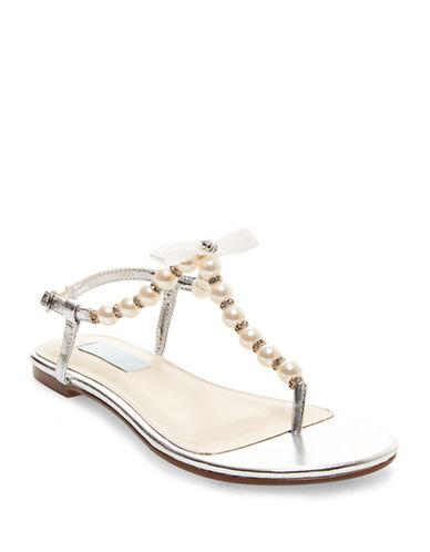 Betsey Johnson Pearl T-strap Sandals