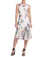 Donna Karan Floral Asymmetric Scuba Dress