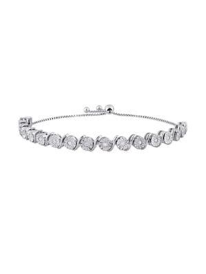 Sonatina Sterling Silver 0.5 Tcw Diamond Bolo Bracelet