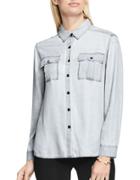 Two By Vince Camuto Utility Long Sleeve Button Down Shirt