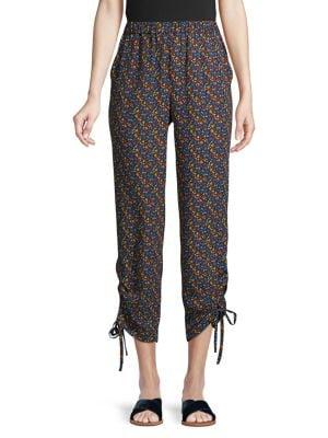 Cece By Cynthia Steffe Moroccan Ditsy Ruched-side Pants