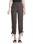 Cece By Cynthia Steffe Moroccan Ditsy Ruched-side Pants