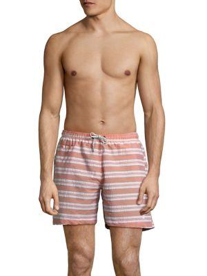 Black Brown Striped Swim Trunks