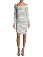 Bb Dakota Off-the-shoulder Striped Dress