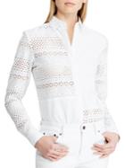 Lauren Ralph Lauren Eyelet-panel Cotton Button-down