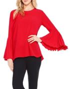 Vince Camuto Petite Pleated Bell Sleeve Top