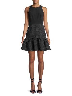 Aidan By Aidan Mattox Textured Fit-and-flare Dress