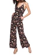 1.state Sleeveless Floral Tie Jumpsuit
