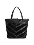 Day And Mood Ebony Leather Tote